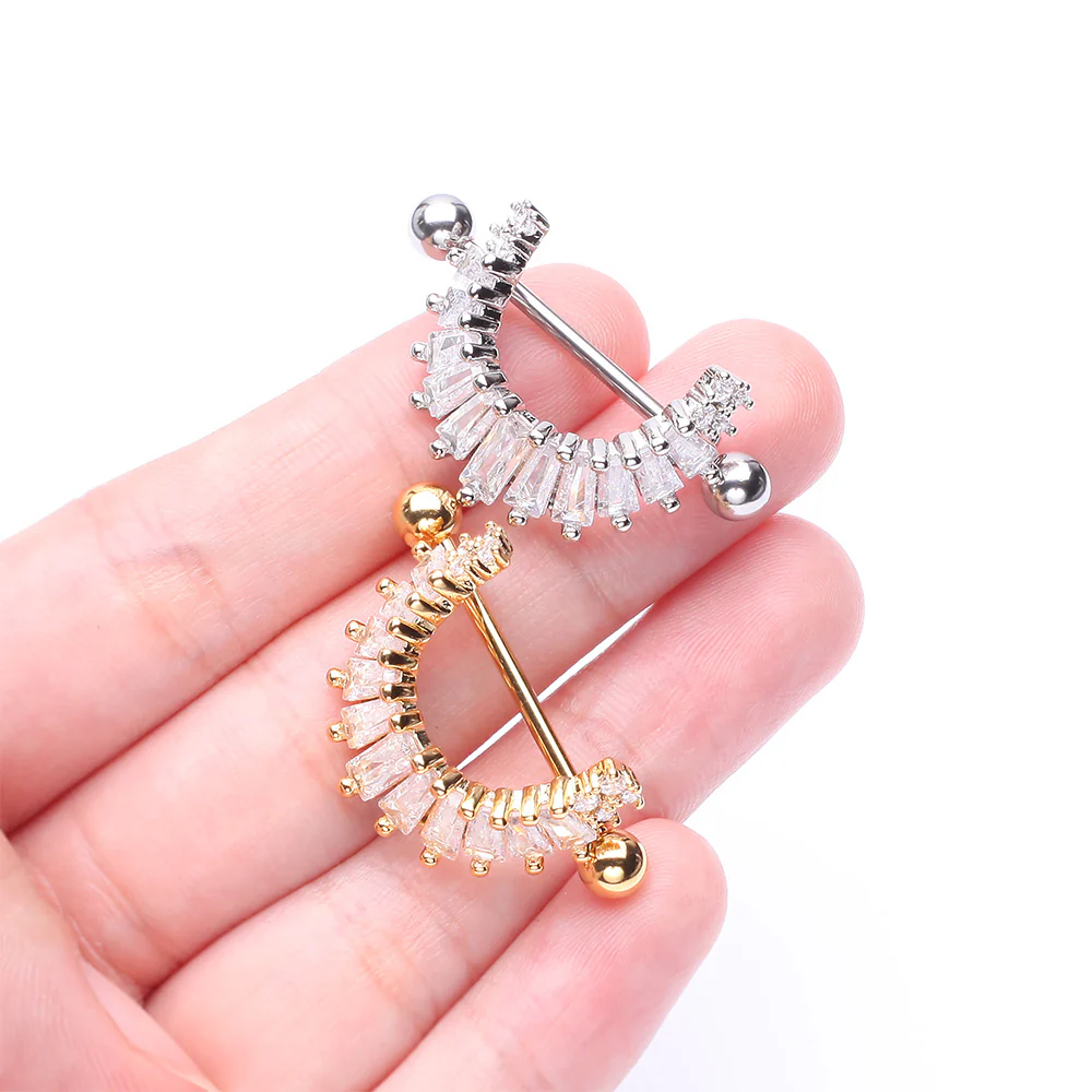 A Pair of Brilliant Maya Goddess Sparkle Dangle Nipple Shield - Image 4