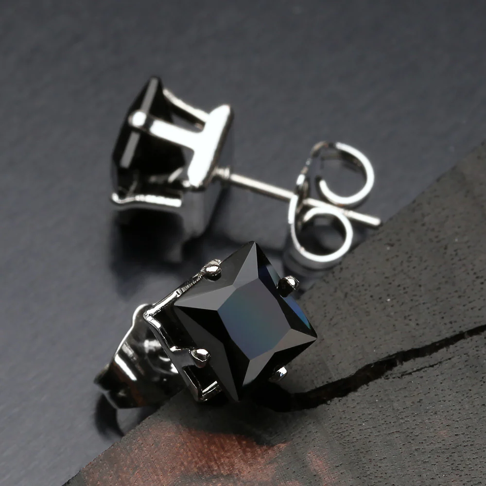 A Pair of Brilliant Sparkle Square CZ Stud Earrings* - Image 4