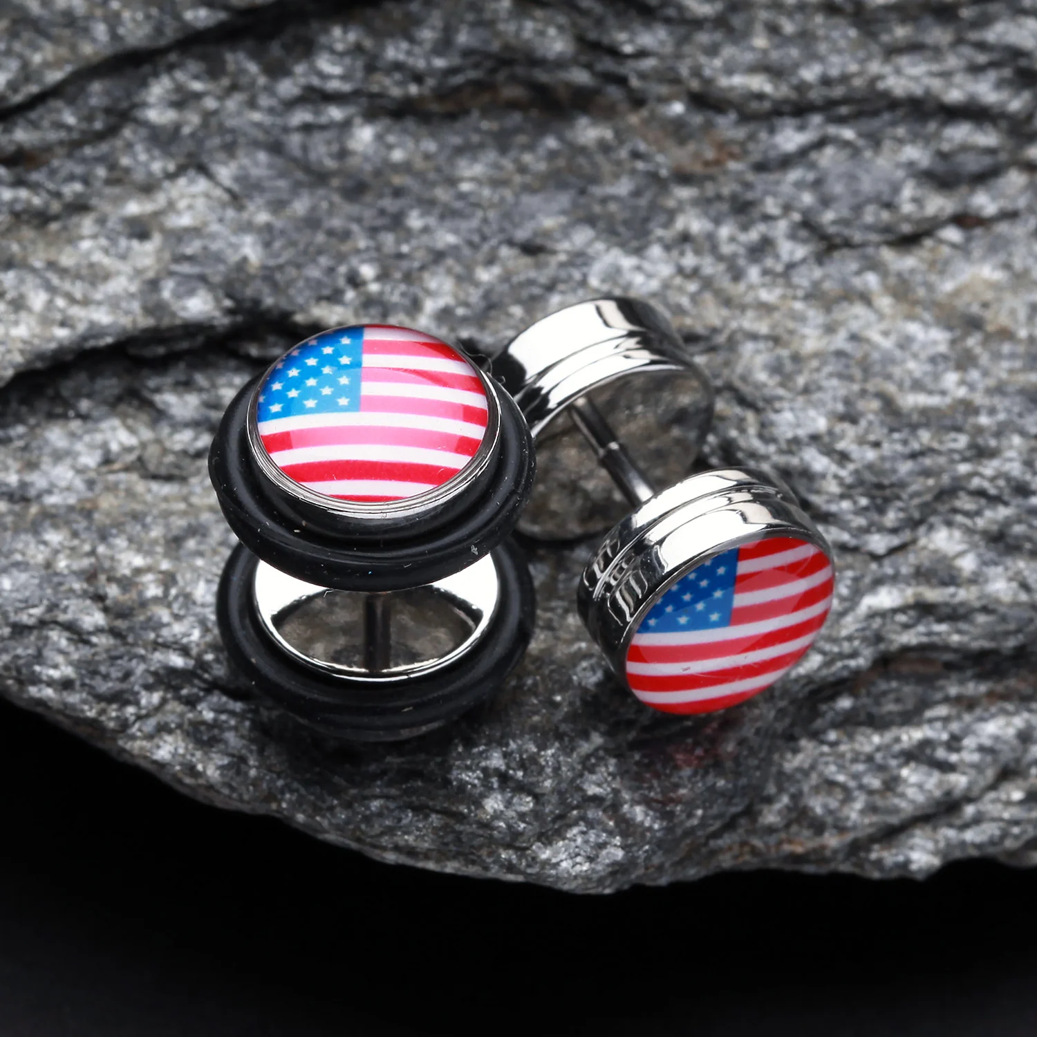 A Pair of Classic American Steel Fake Plug with O-Rings - Image 2