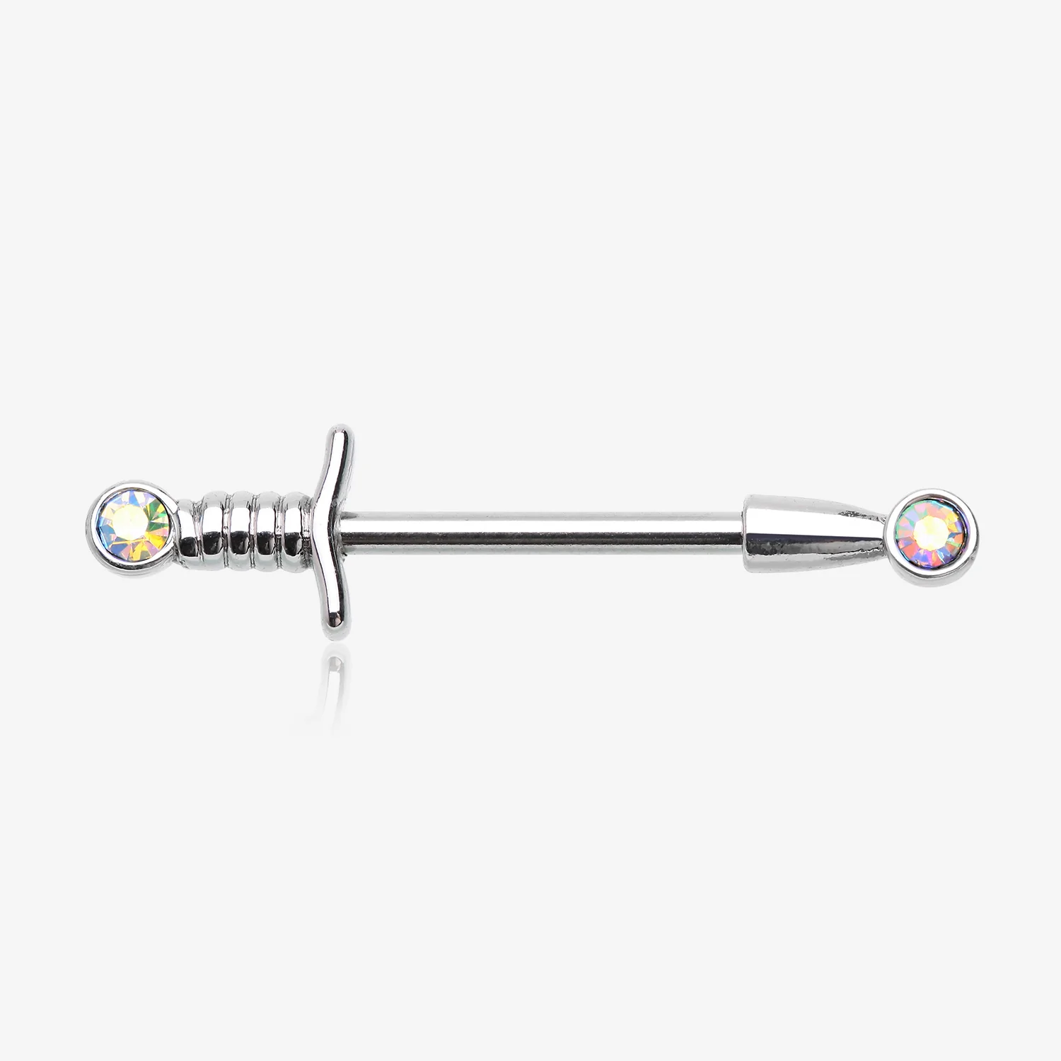 A Pair of Classic Sparkle Dagger Sword Nipple Barbell