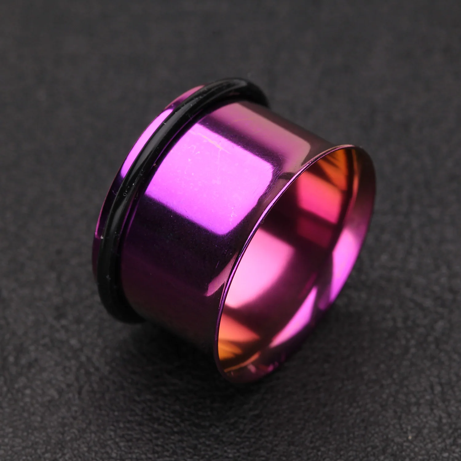 A Pair of Colorline Single Flared Ear Gauge Tunnel Plug - Image 2