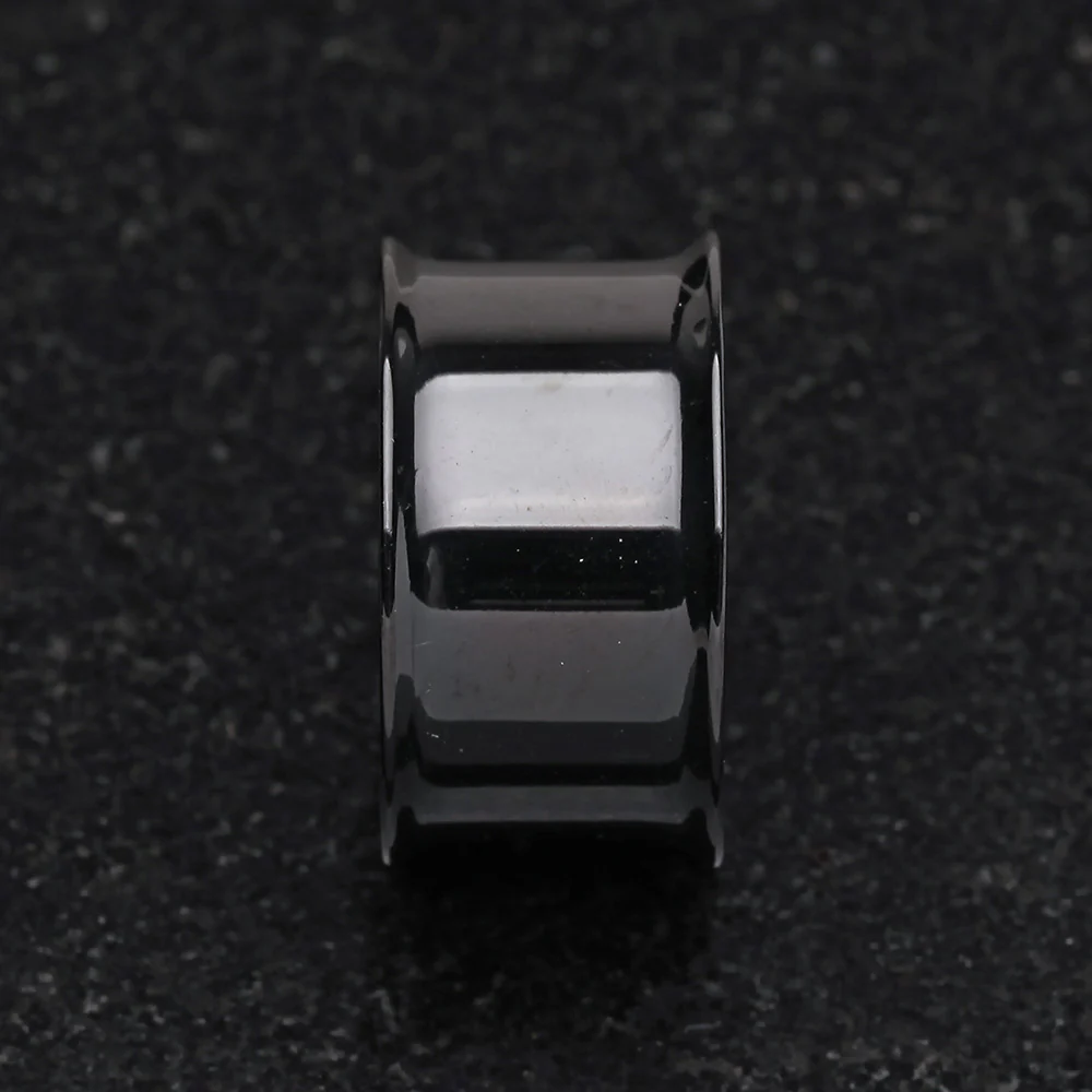 A Pair of Blackline Steel Double Flared Ear Gauge Flesh Tunnel Plug - Image 3