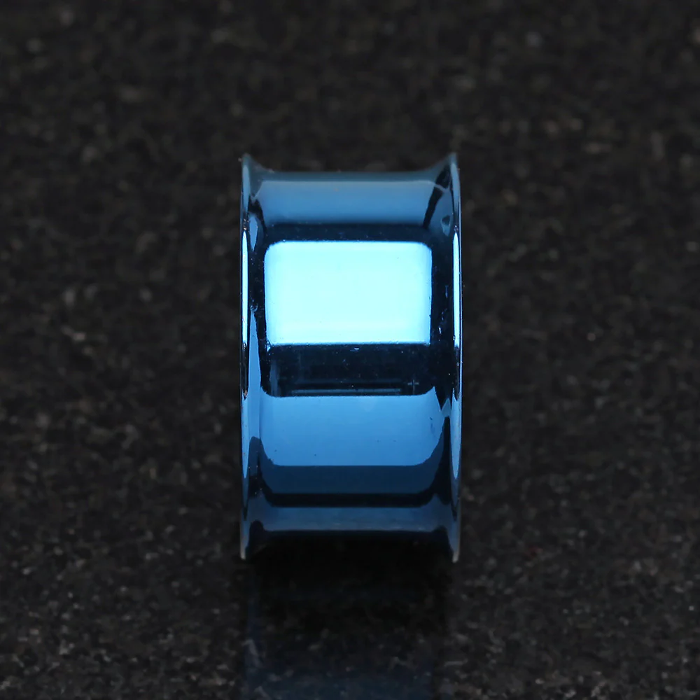 A Pair of Colorline Steel Double Flared Ear Gauge Flesh Tunnel Plug - Image 3