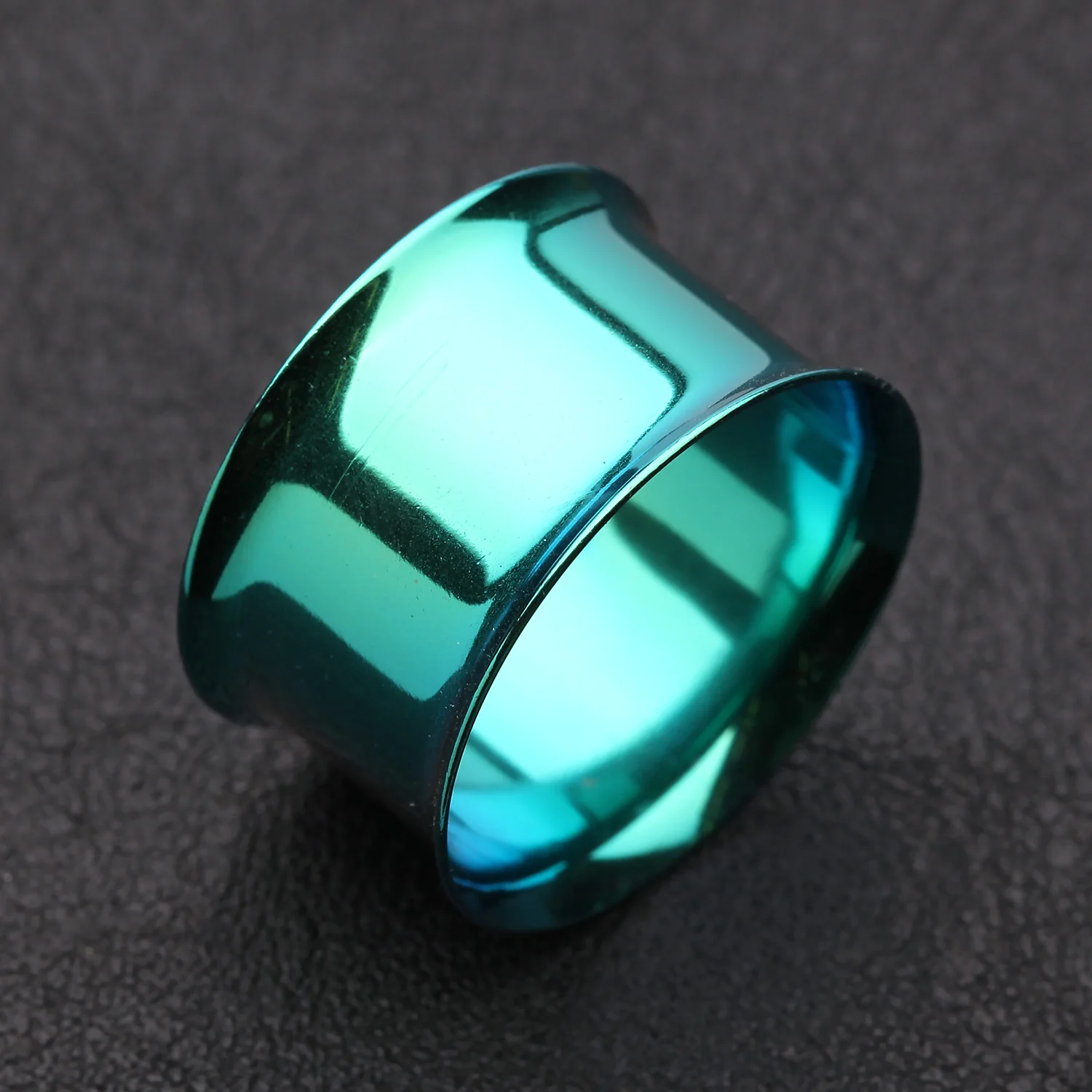 A Pair of Colorline Steel Double Flared Ear Gauge Flesh Tunnel Plug - Image 2