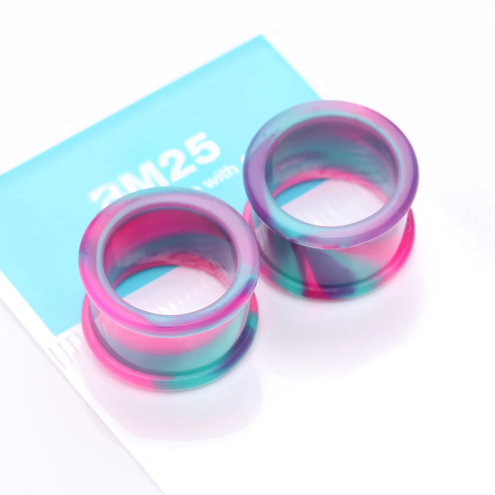 A Pair of Cosmic Flair Camo Flexible Silicone Double Flared Tunnel Plug - Image 4