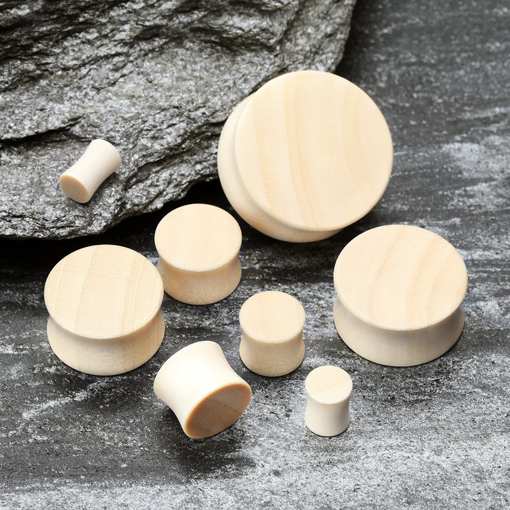 A Pair of Crocodile Wood Double Flared Plug - Image 3