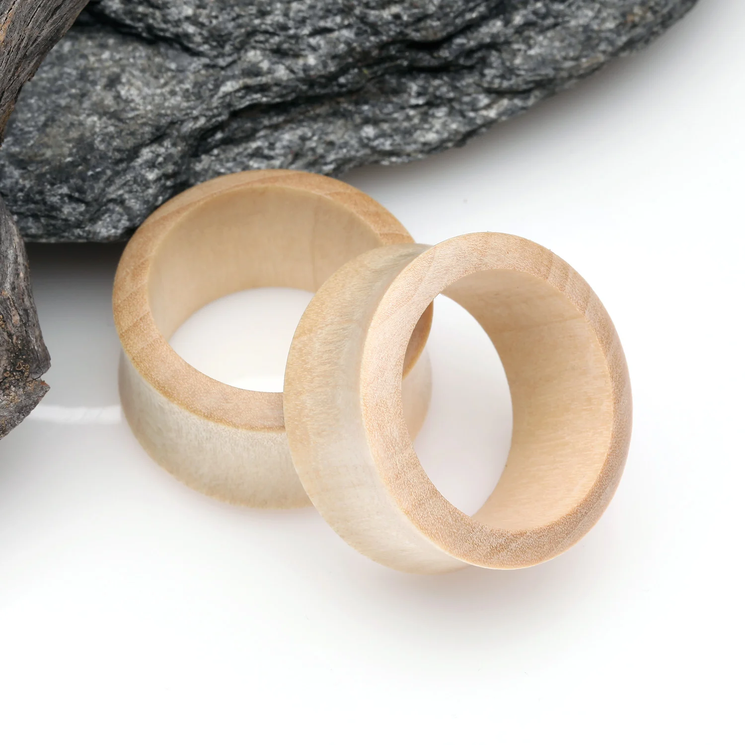 A Pair of Crocodile Wood Double Flared Tunnel Plug - Image 2