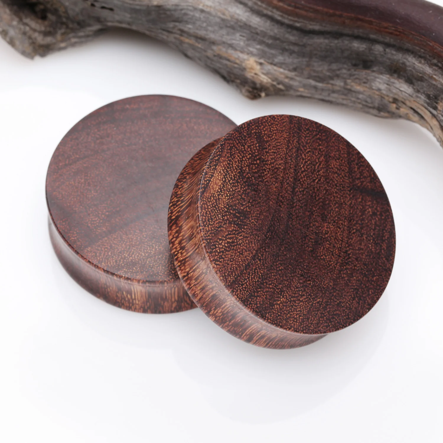 A Pair of Dark Tamarind Wood Double Flared Plug - Image 2