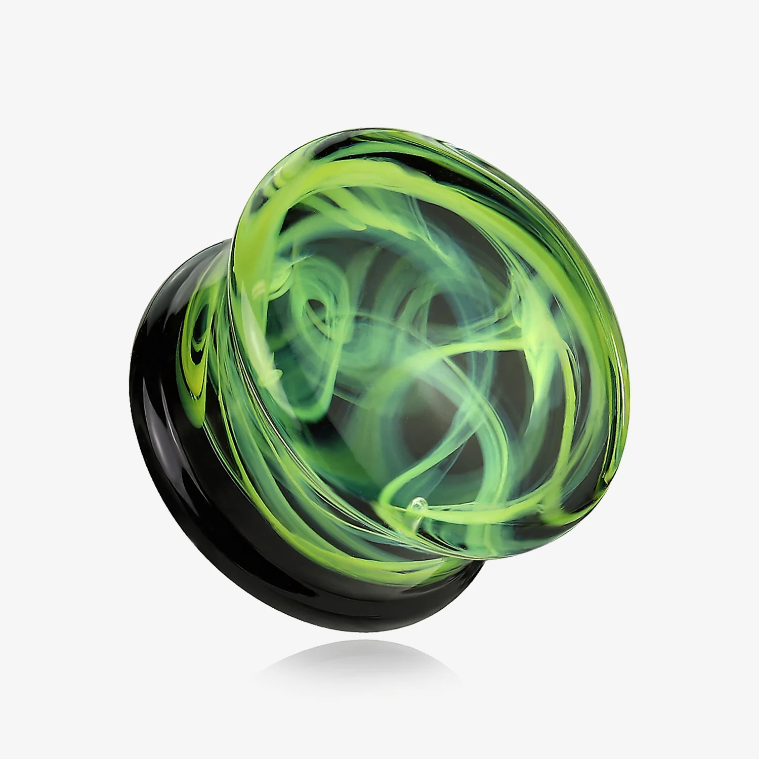 A Pair of Deco Neon Art Swirlesque Glass Double Flared Plug