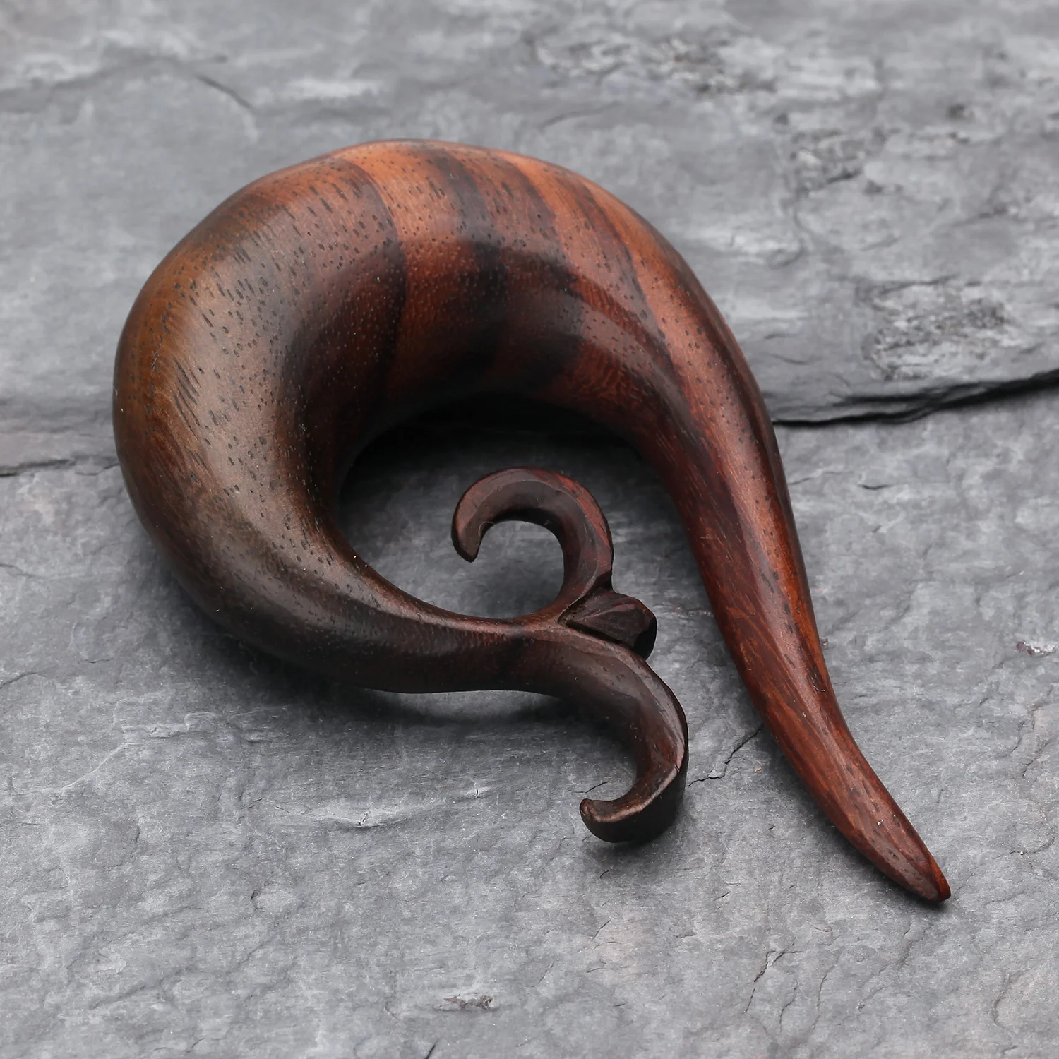 A Pair of Devil's horn Organic Sono Wood Ear Gauge Taper Hanger - Image 2