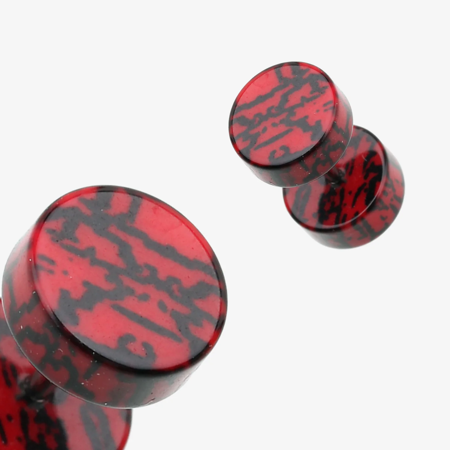 A Pair of Digital Camouflage Acrylic Fake Plug Earring - Image 2