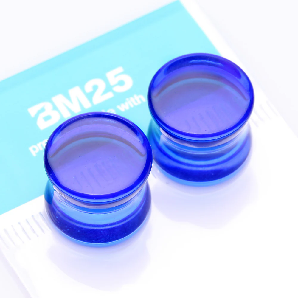 A Pair of Flat Glass Double Flared Plug - Image 4