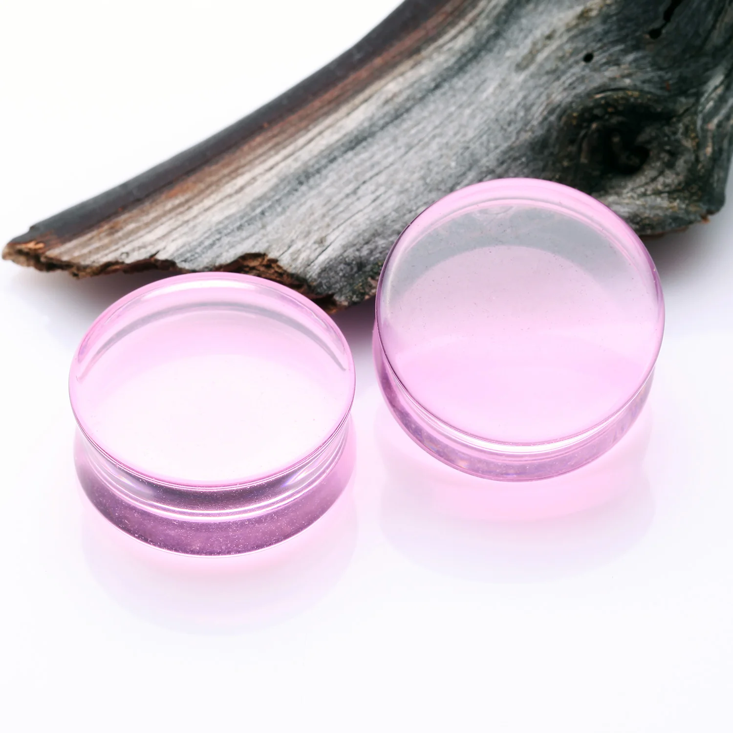 A Pair of Flat Glass Double Flared Plug - Image 2