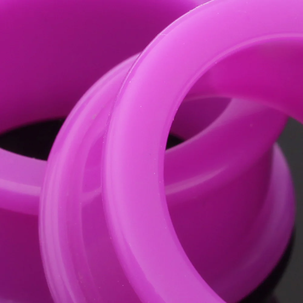 A Pair of Flexible Silicone Double Flared Ear Gauge Tunnel Plug - Image 5