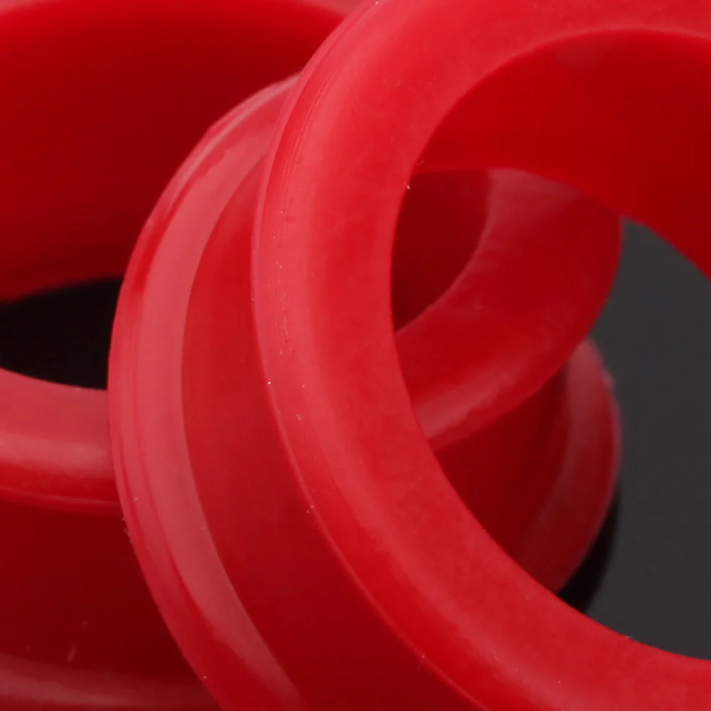 A Pair of Flexible Silicone Double Flared Ear Gauge Tunnel Plug - Image 5