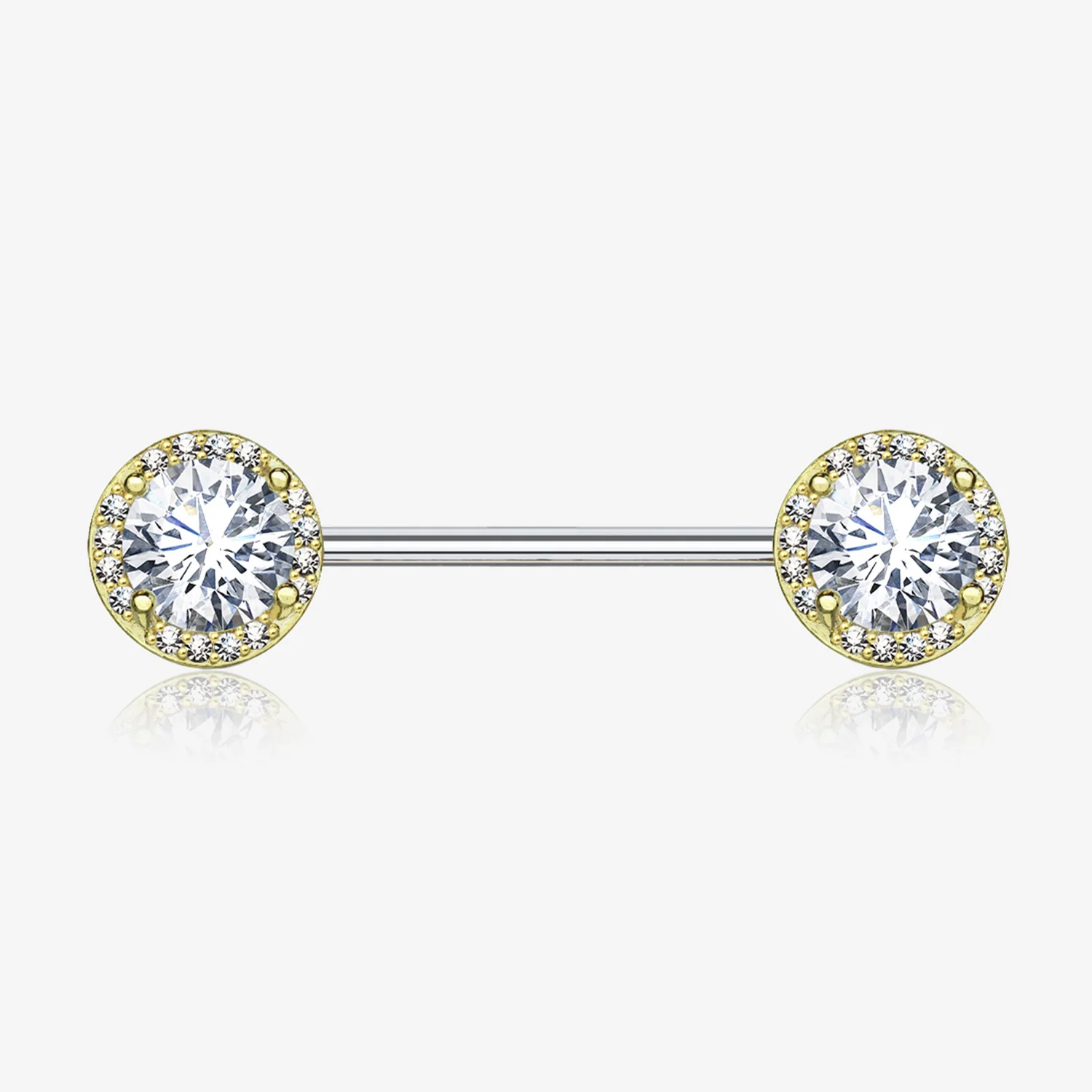 A Pair of Golden Brilliant Multi-Gem Sparkle Nipple Barbell
