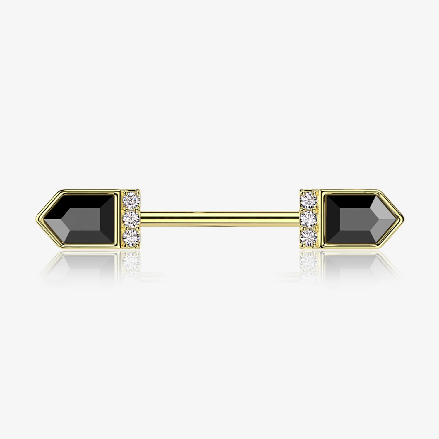 A Pair of Golden Majestic Sparkle Point Nipple Barbell