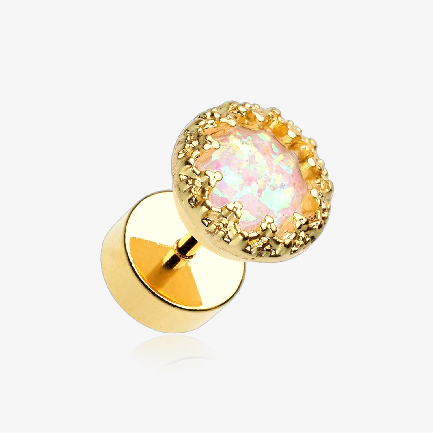 A Pair of Golden Opal Sparkle Crown Fake Plug