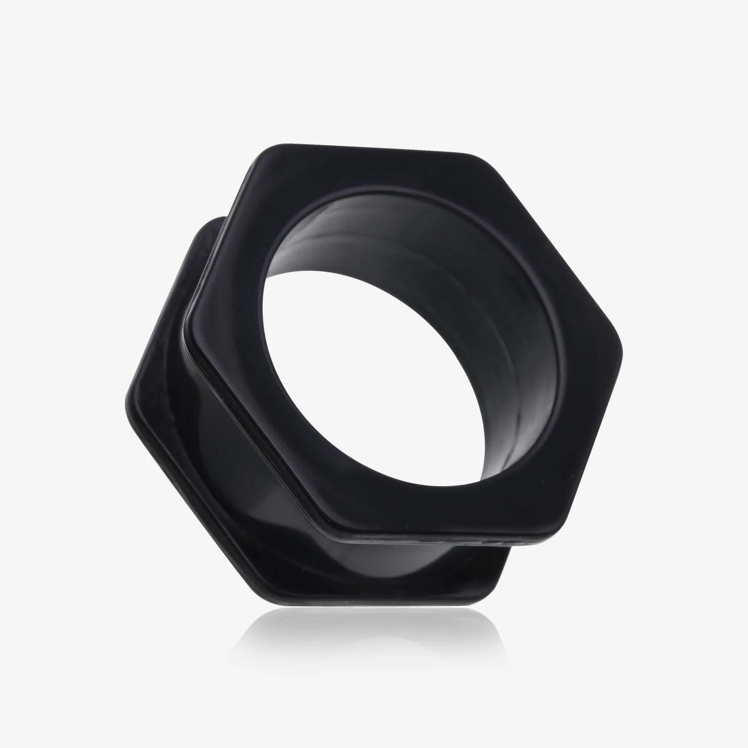 A Pair of Hexagon Bolt Flexible Silicone Double Flared Ear Gauge Tunnel Plug