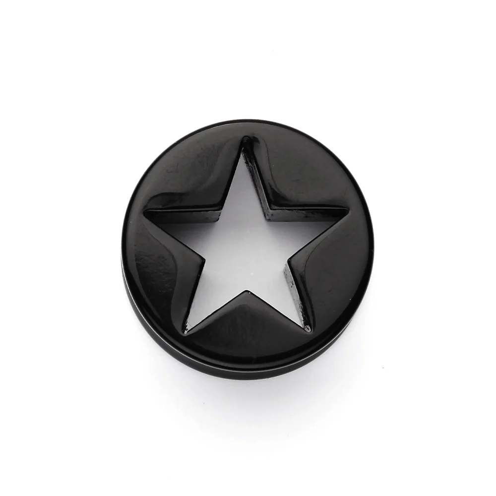 A Pair of Hollow Star Double Flared Ear Gauge Plug - Image 3