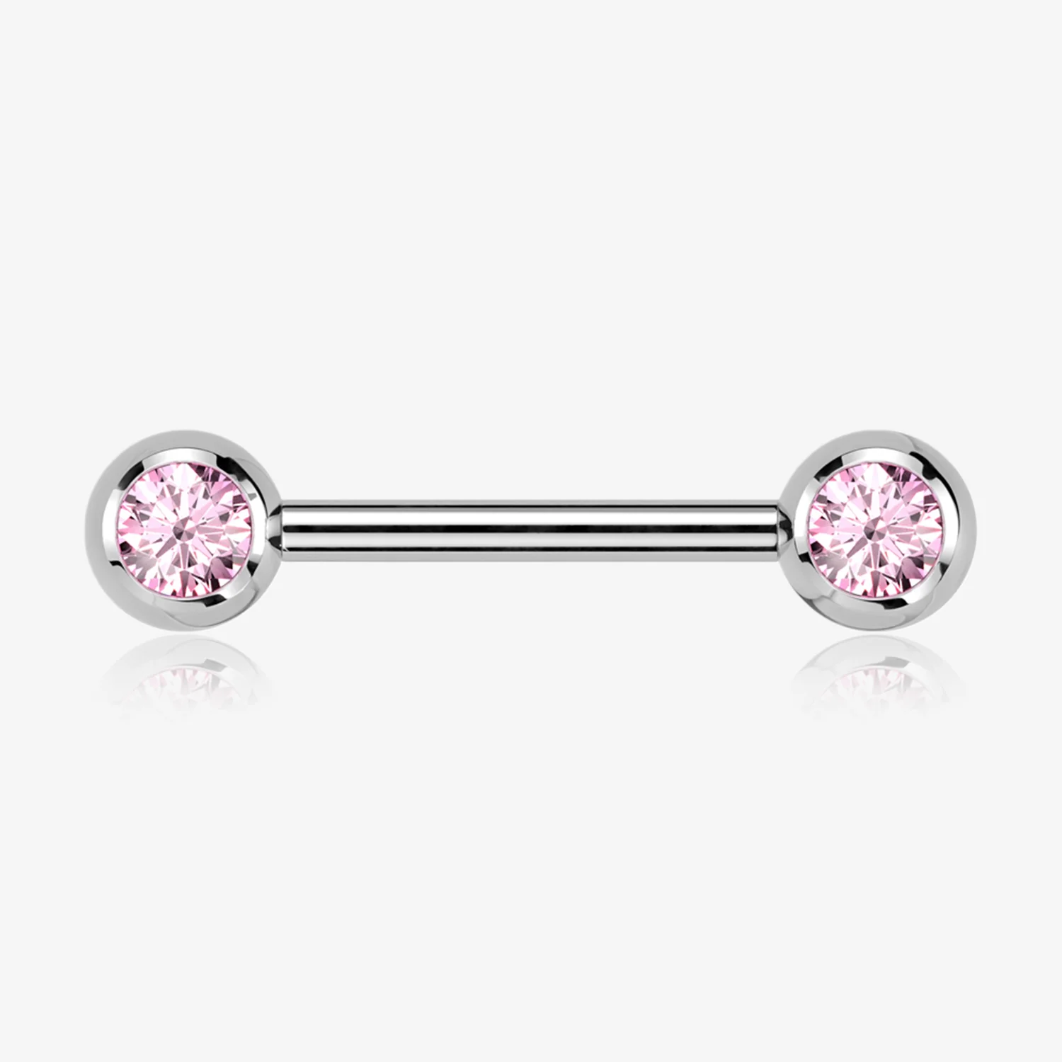 A Pair of Implant Grade Titanium Gem Ball Internally Threaded Nipple Barbell
