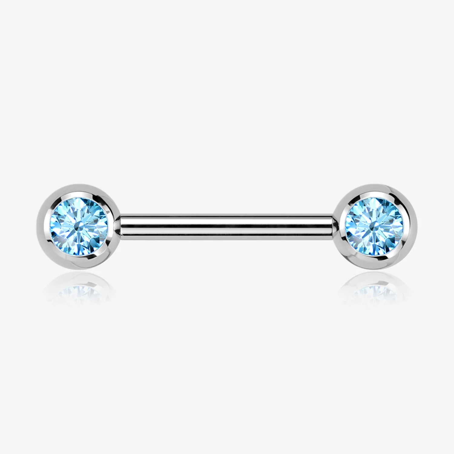 A Pair of Implant Grade Titanium Gem Ball Internally Threaded Nipple Barbell