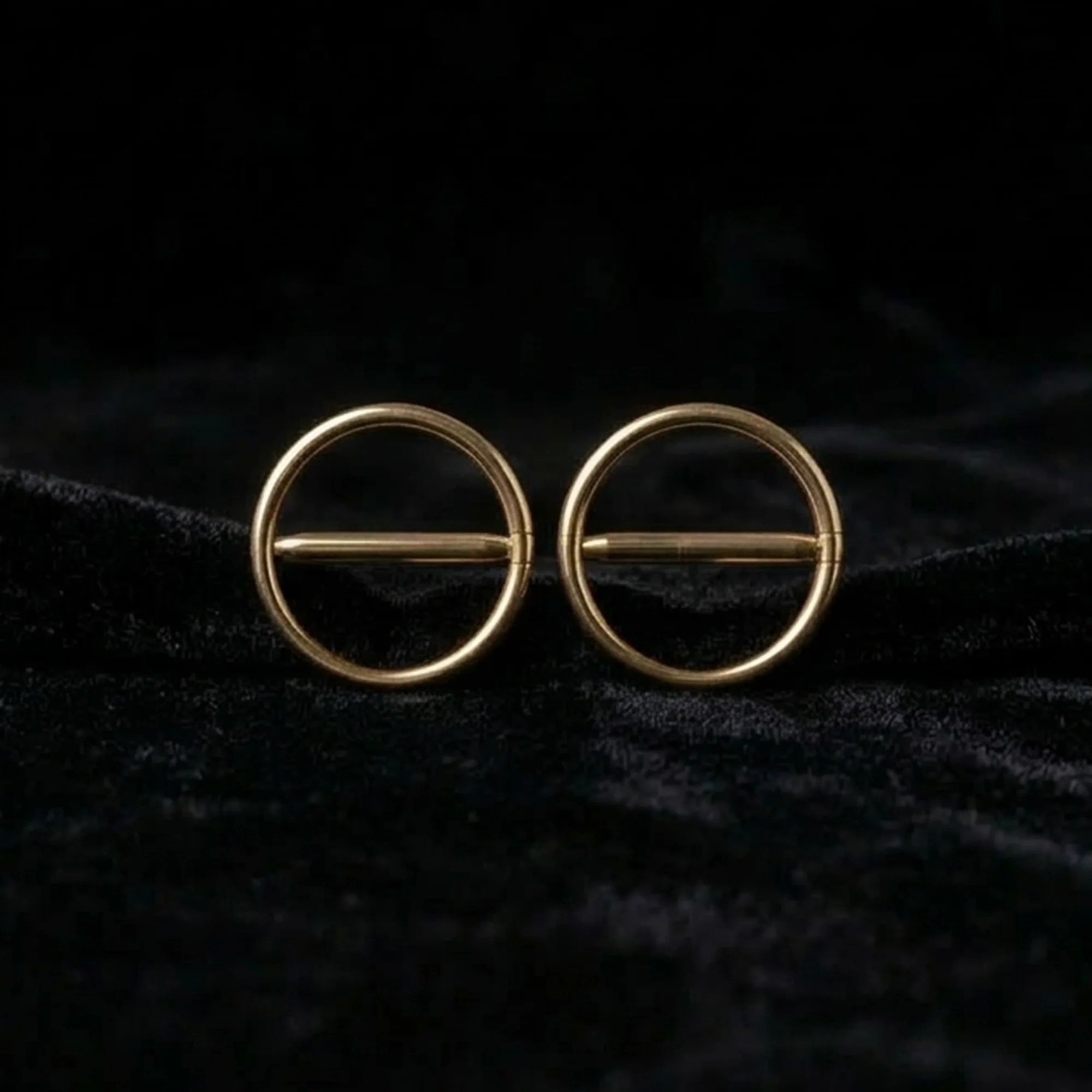 A Pair of Implant Grade Titanium Golden Basic Hoop Nipple Clicker - Image 3