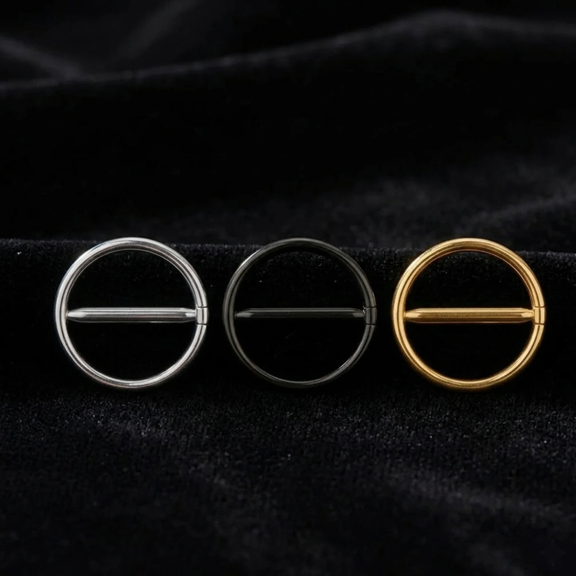 A Pair of Implant Grade Titanium Golden Basic Hoop Nipple Clicker - Image 4
