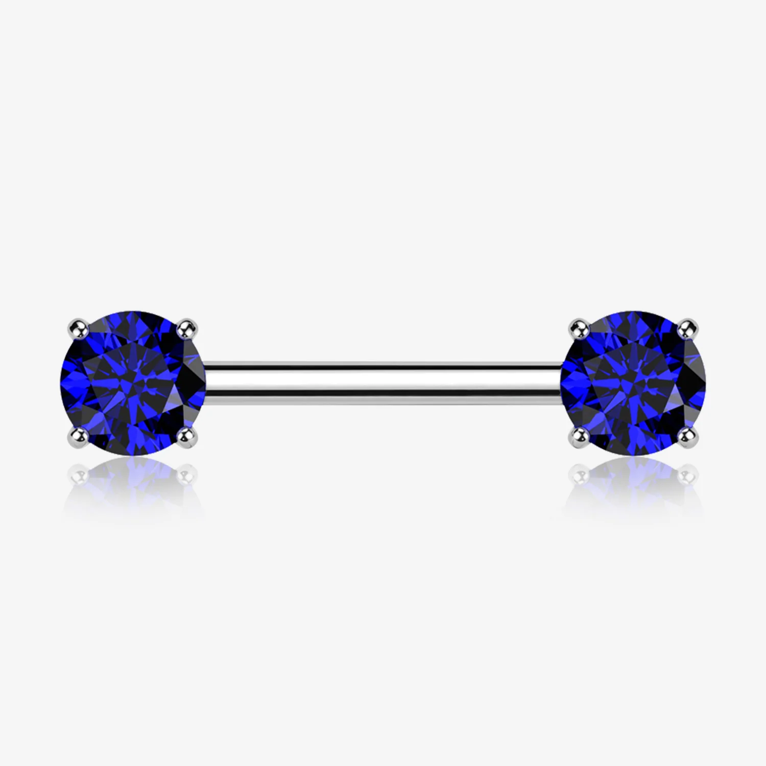 A Pair of Implant Grade Titanium OneFit Threadless Prong Gem Sparkle Nipple Barbell