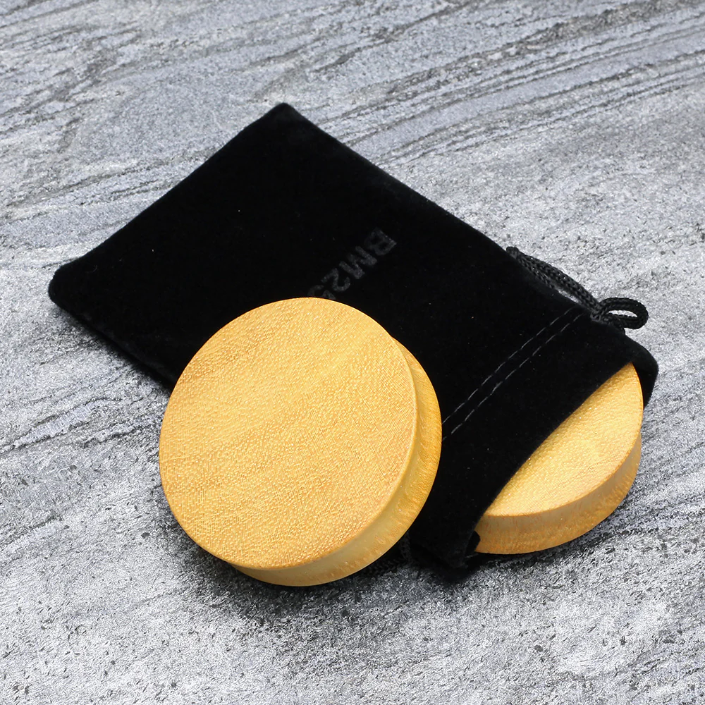 A Pair of Jackfruit Wood Double Flared Plug - Image 5