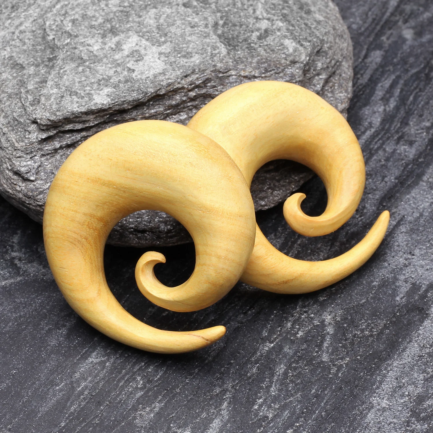A Pair of Jackfruit Wood Spiral Hanger Plug - Image 2