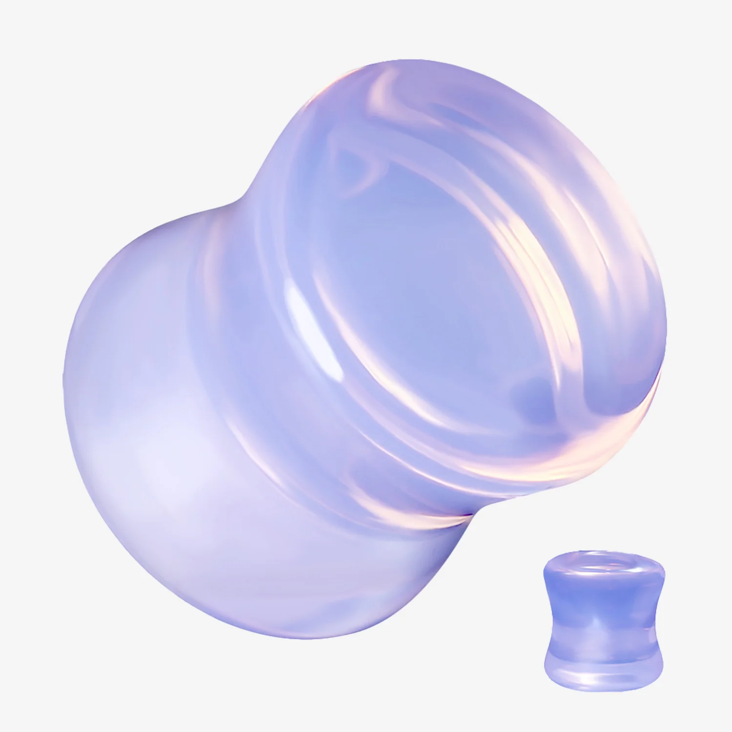 A Pair of Luscious Lavendar Opalite Stone Double Flared Plug