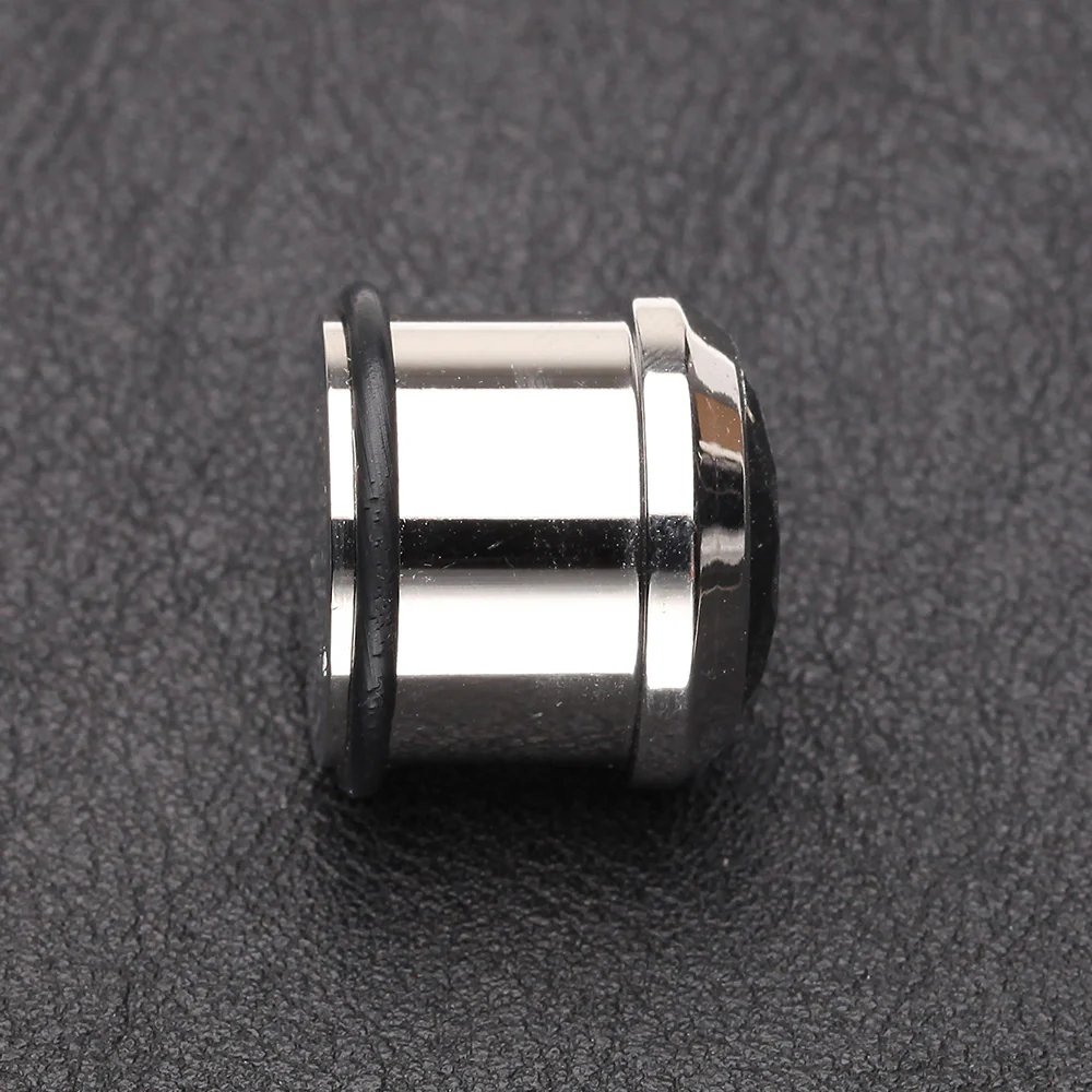 A Pair of Magnum CZ Press Fit Single Flared Ear Gauge Plug - Image 3