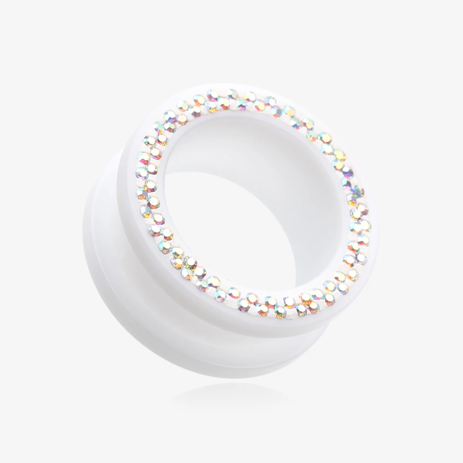 A Pair of Multi-Gem Sparkle Acrylic Flesh Tunnel Ear Gauge Plug