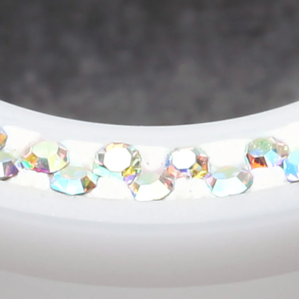 A Pair of Multi-Gem Sparkle Acrylic Flesh Tunnel Ear Gauge Plug - Image 4
