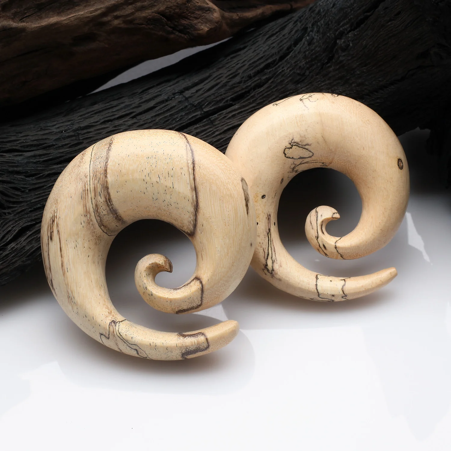 A Pair Of Old Tamarind Wood Spiral Hanger Plug - Image 2
