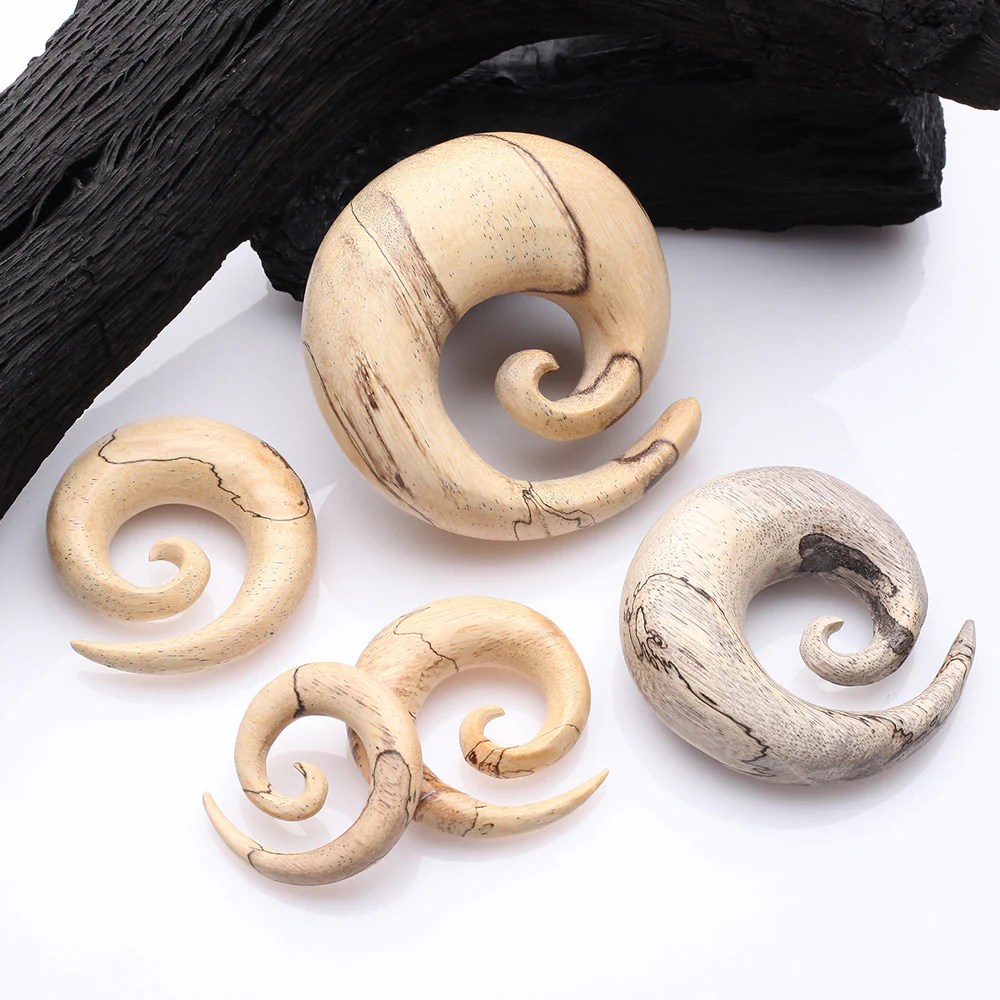 A Pair Of Old Tamarind Wood Spiral Hanger Plug - Image 3