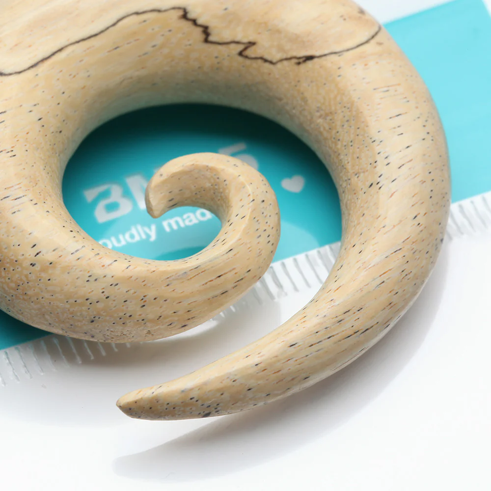 A Pair Of Old Tamarind Wood Spiral Hanger Plug - Image 4