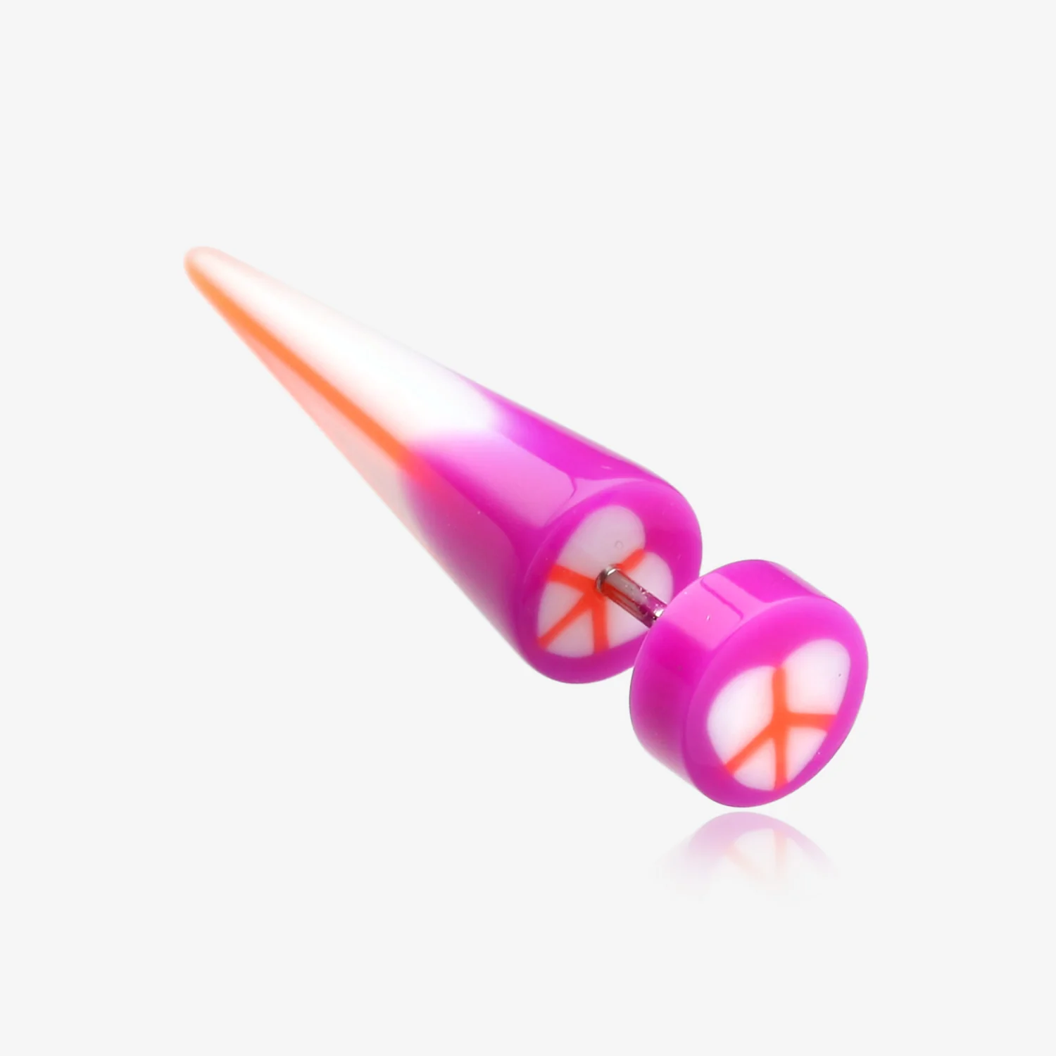 A Pair of Peace Heart UV Acrylic Faux Taper Earring*