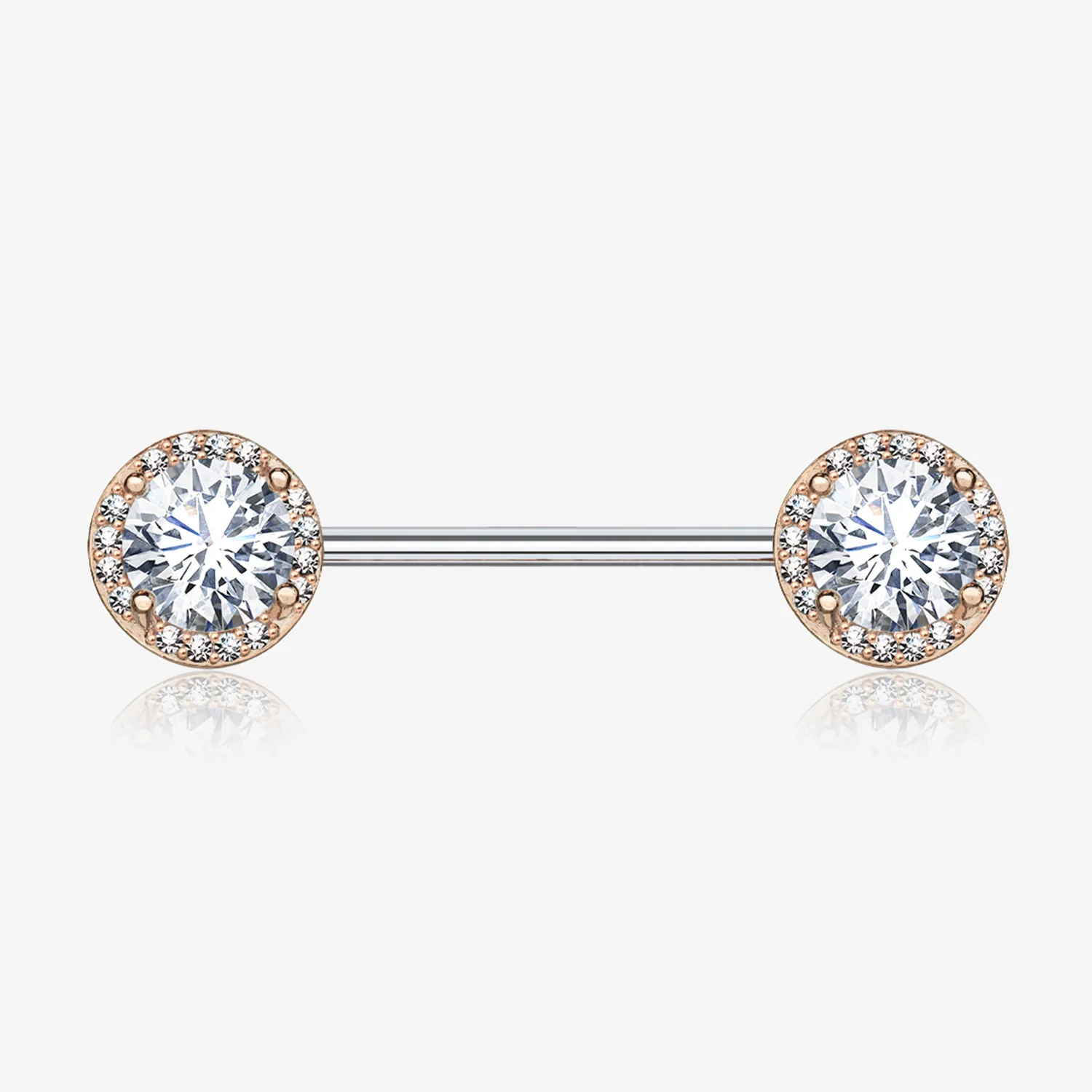 A Pair of Rose Gold Brilliant Multi-Gem Sparkle Nipple Barbell