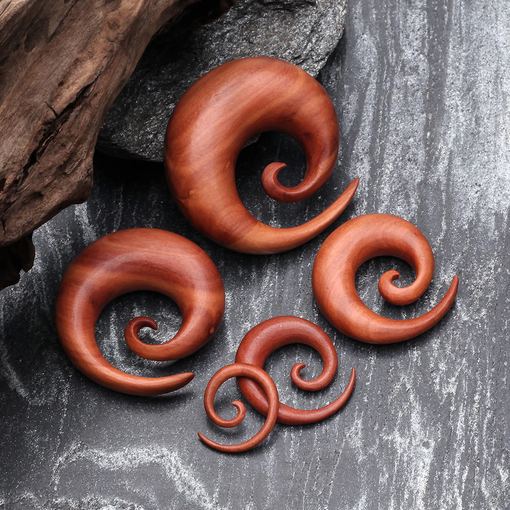 A Pair of Sabo Wood Spiral Hanger Plug - Image 3