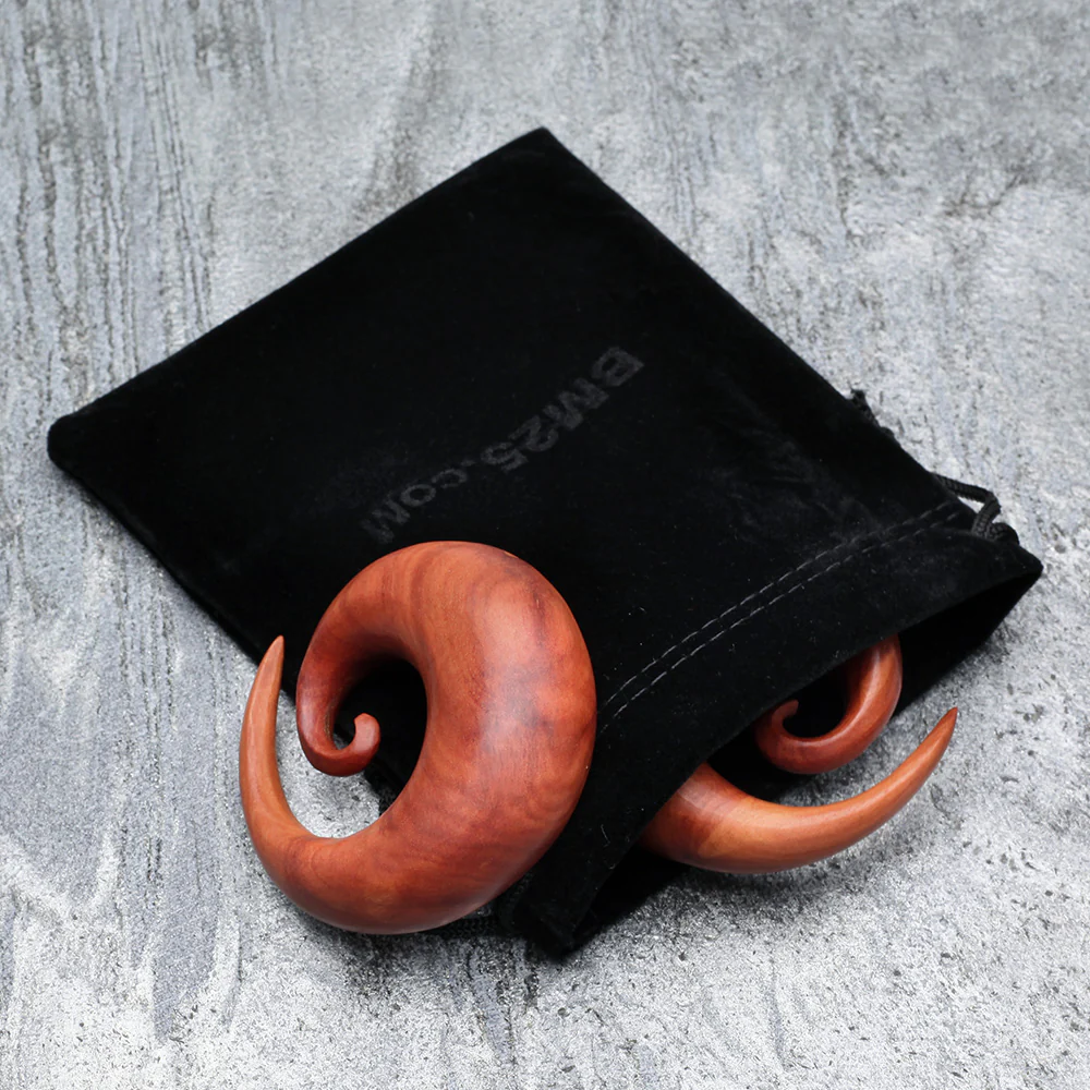 A Pair of Sabo Wood Spiral Hanger Plug - Image 5