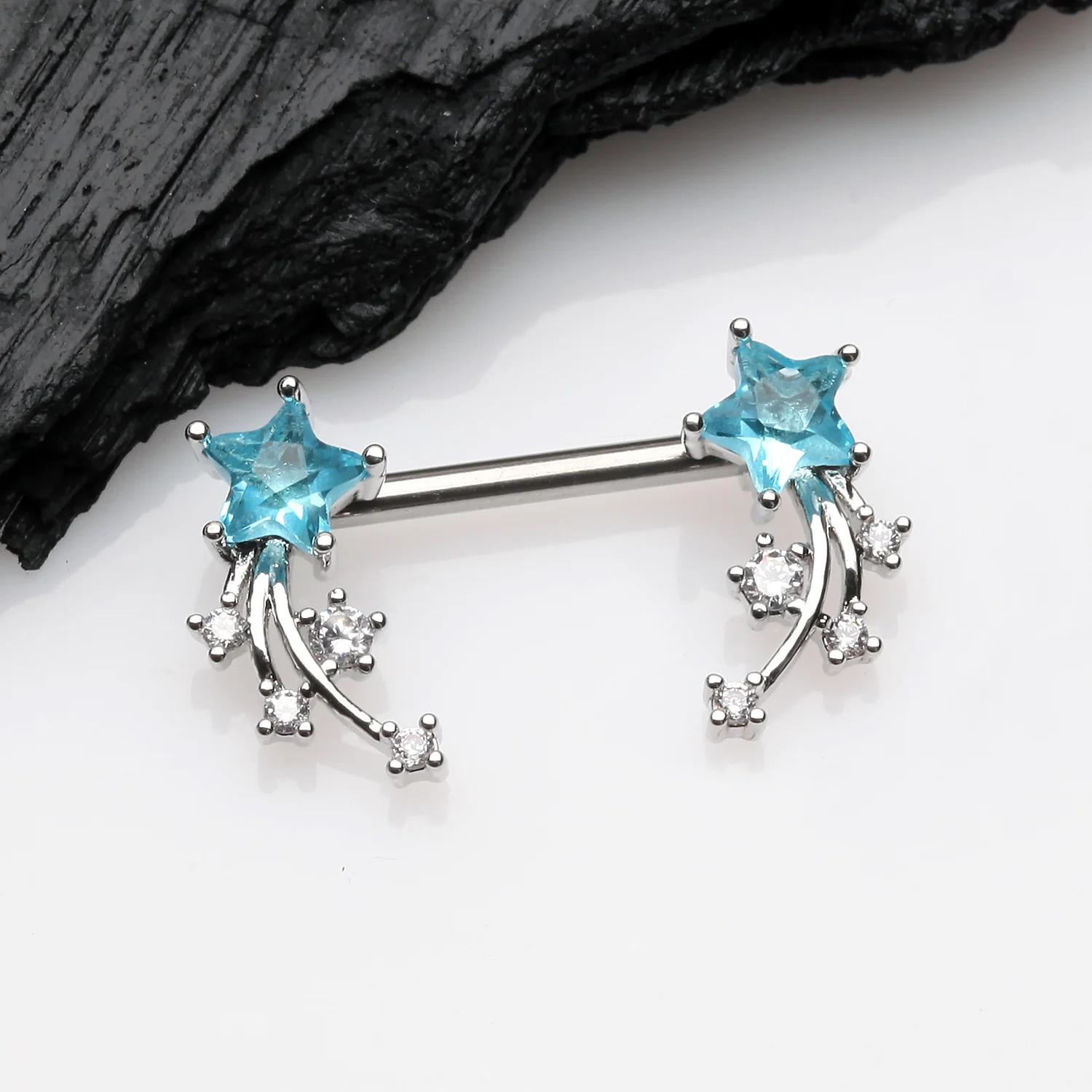 A Pair of Shooting Star Sparkles Nipple Barbell - Image 2