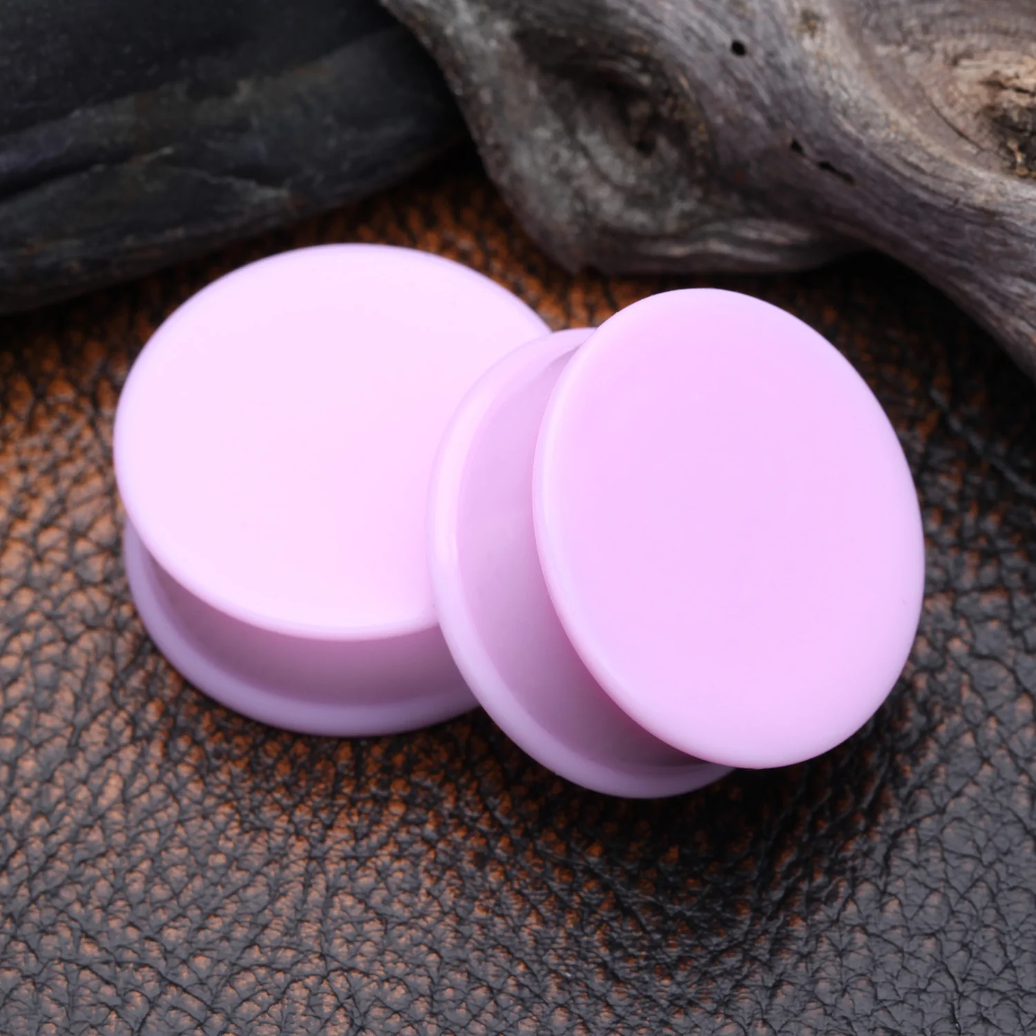 A Pair Of Soft Pastel Silicone Double Flared Plug - Image 2