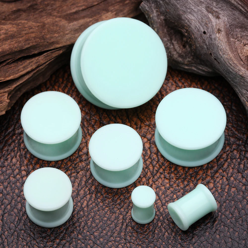 A Pair Of Soft Pastel Silicone Double Flared Plug - Image 3
