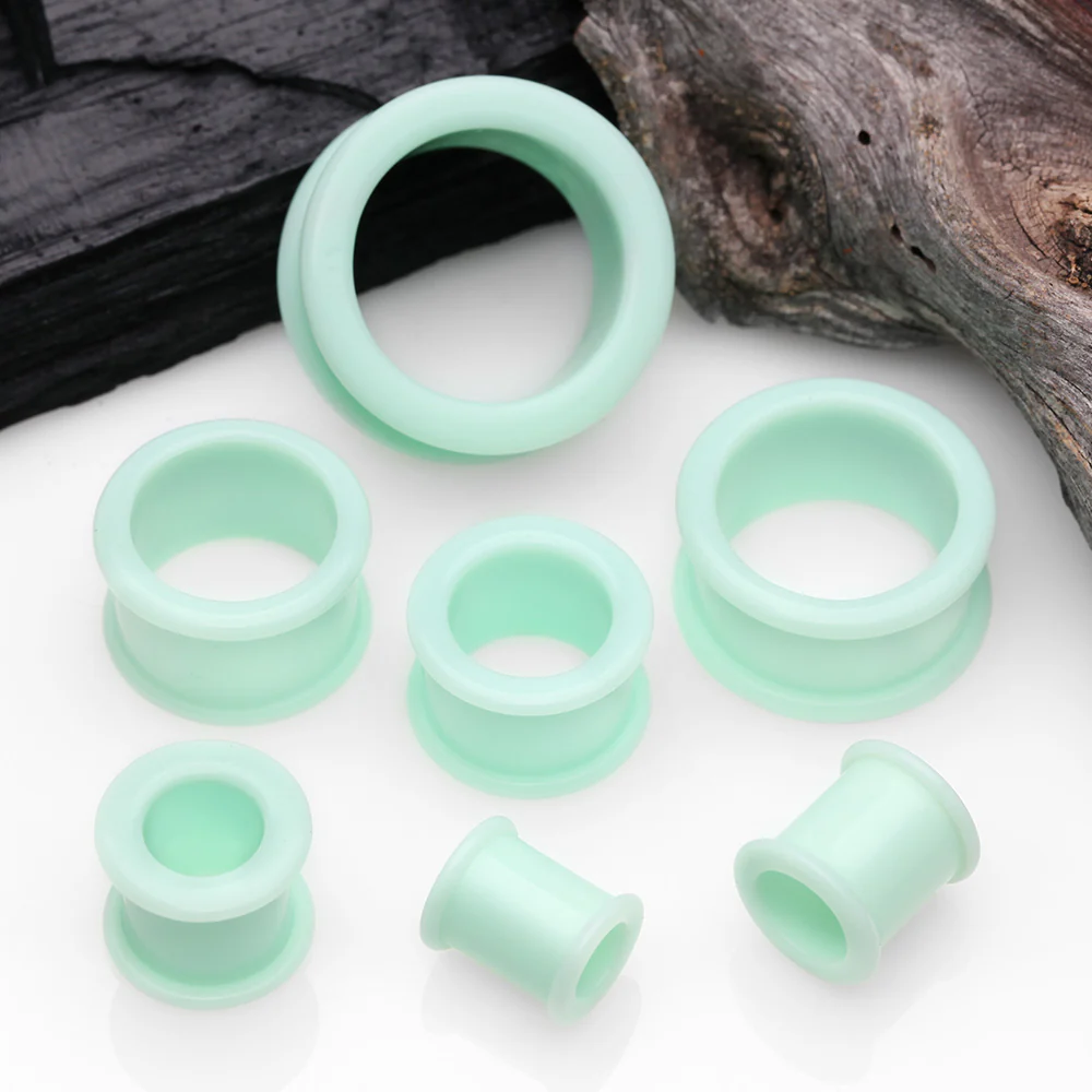 A Pair Of Soft Pastel Silicone Double Flared Tunnel Plug - Image 3