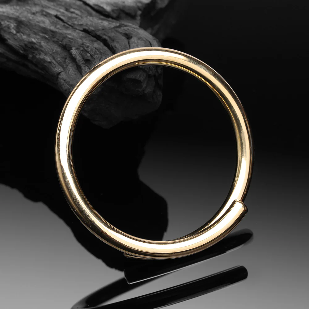 A Pair of Solid Golden Brass Spiral Hoop Ear Weight Hanger - Image 3