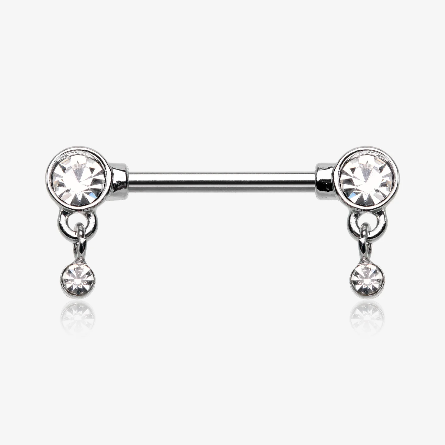 A Pair of Sparkle Dazzle Dangle Droplets Nipple Barbell