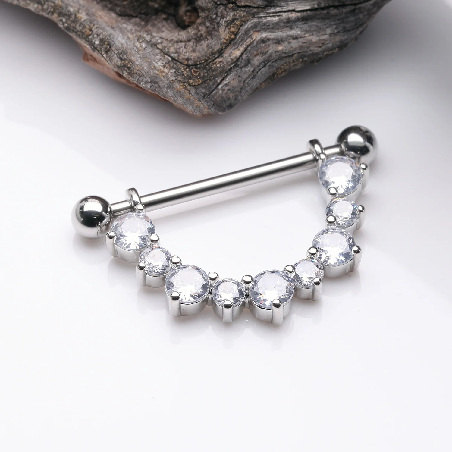 A Pair of Sparkle Elegance Multi-Gem Dangle Nipple Shield - Image 2