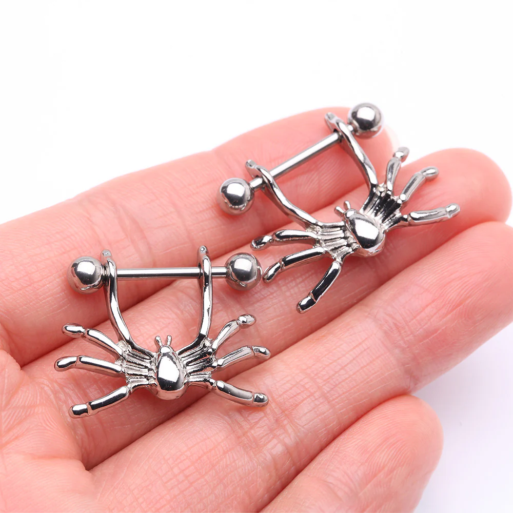 A Pair of Spider Dangle Steel Nipple Shield - Image 3